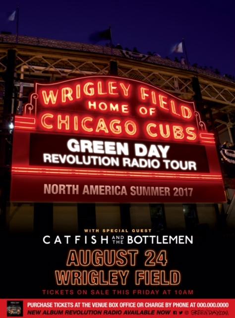 Green Day To Perform At Chicago's Wrigley Field For The First Time On August 24th As Part Of The Revolution Radio Tour