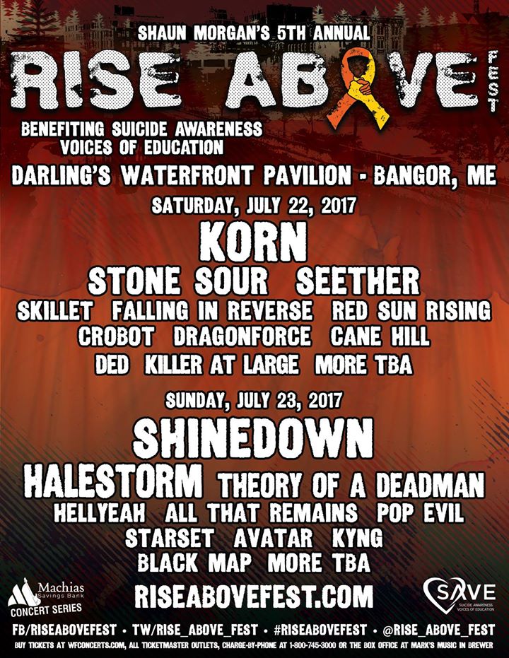 Rise Above Fest 2017 featuring Korn, Shinedown, Stone Sour, Halestorm Seether, Theory of a Deadman and many, many more!