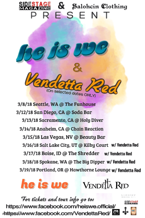 He Is We to Launch US Tour with Vendetta Red
