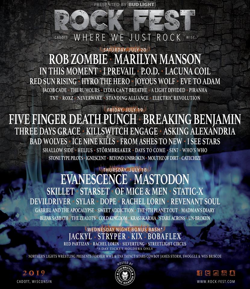 ROCK FEST ANNOUNCES STACKED 2019 LINEUP